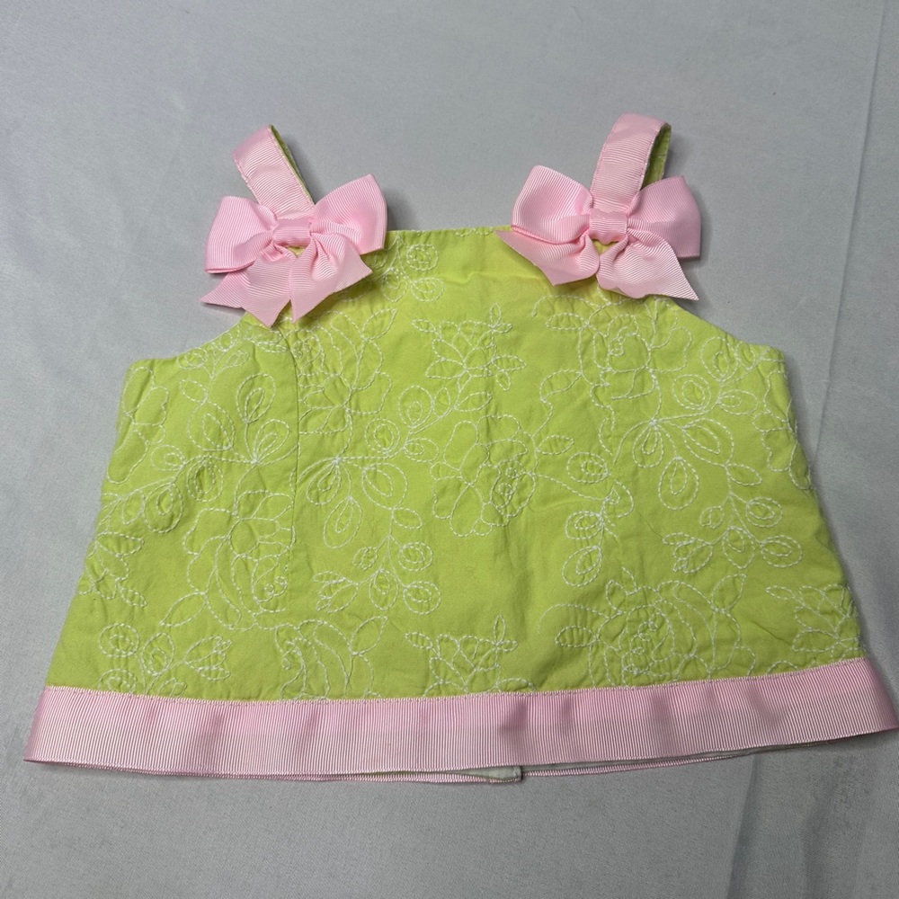 Embroidered Floral Toddler Top w/ Pink Bows 24 Months | Boutique Style